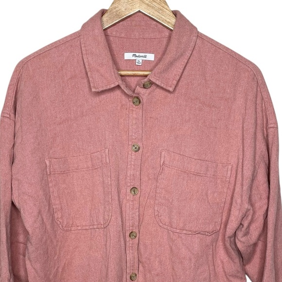 Madewell Flannel Button-Up Shirt Jacket Shacket Heather Maple Glow XL - Picture 13 of 13
